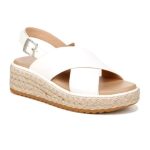 Dr. Scholls Size 9.5M Women Ember Espadrille Wedge Sandal Slingback White