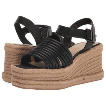 Kenneth Cole Women's Shelby Wedge Sandal BLACK Size US10M | 41 EUR