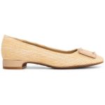 Nydj Women's Baran Ballerina Flat Raffia Upper Block Heel Size 5M, NATURAL