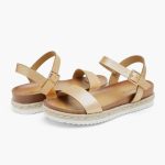 DREAM PAIRS Women’s Open Toe Ankle Strap Espadrille Platform Buckle Sandal GOLD