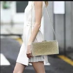 women clutch bag gold