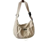 Crescent Bag Nylon Crossbody Bag for Women Beige