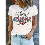 "Blessed Grandma" - Comfy, Casual Short Sleeve Crew Neck Women T-shirt